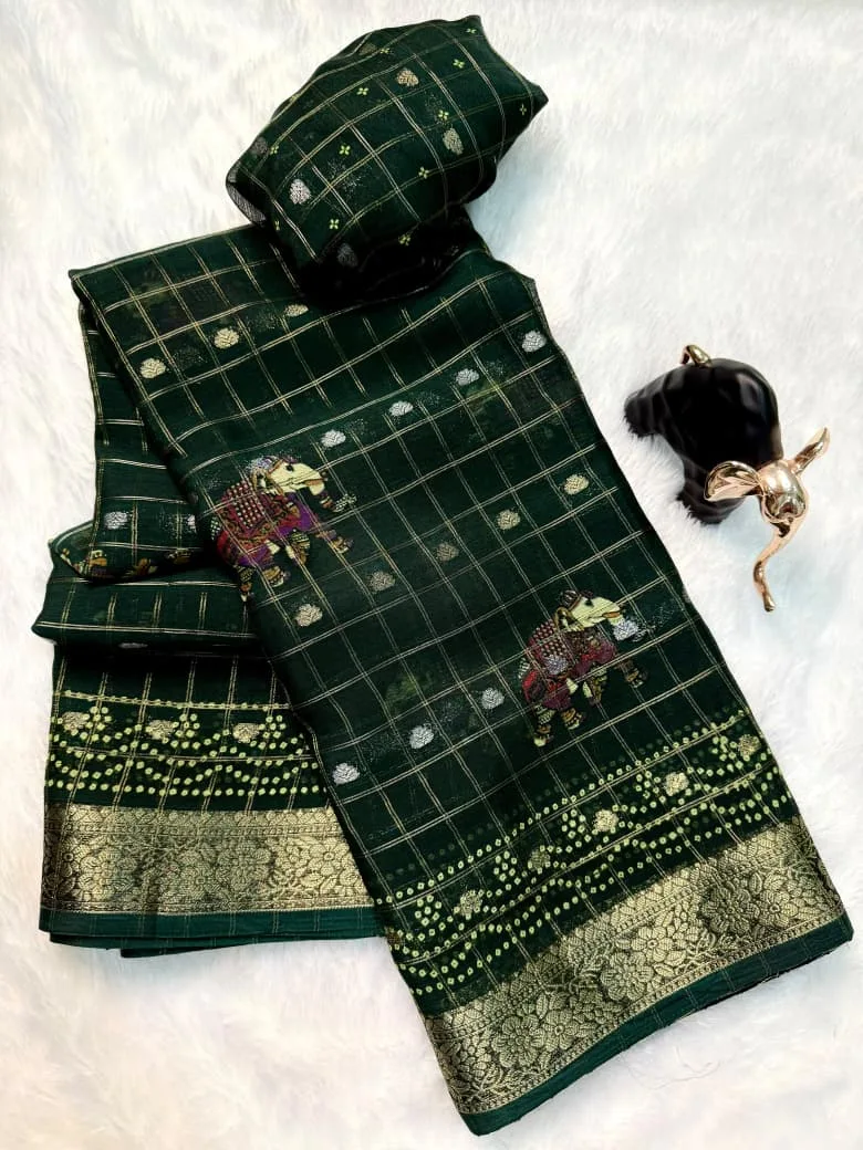 Tew Pure Marsh Chinon Silk Printed Saree